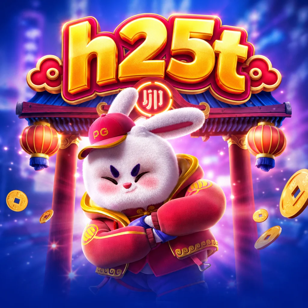 ภาพกราฟิกเกม Fortune Rabbit แสดงตัวละครกระต่ายนำโชคพร้อมโลโก้ h25t